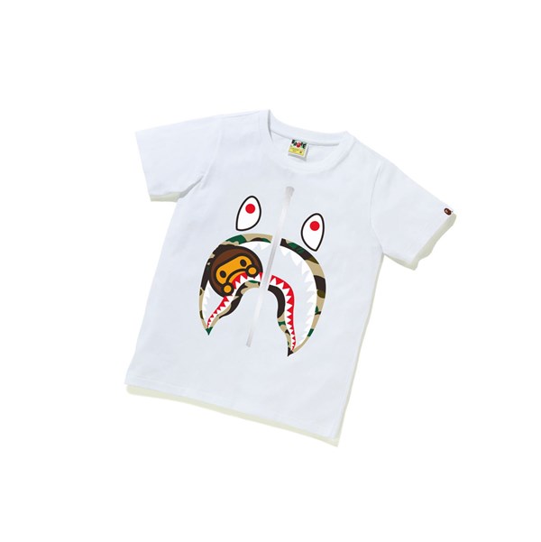 A BATHING APE Bape 1st Camo Milo Shark Tee Kurzes Sleeve T-shirts Damen Weiß | 978152-UYH