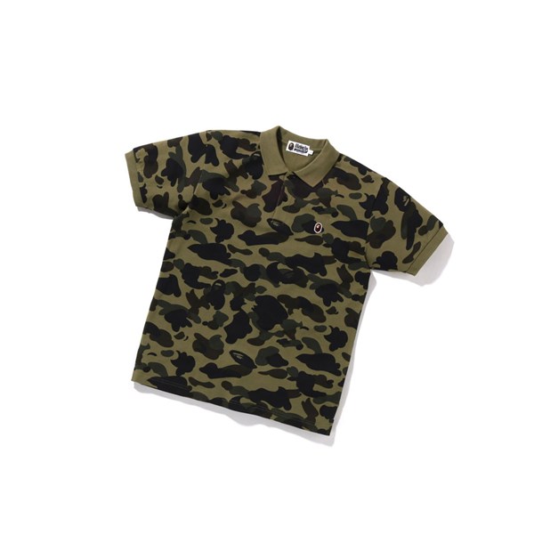 A BATHING APE Bape 1st Camo One Point Kurzes Sleeve Polo Herren Grün | 413672-LNP