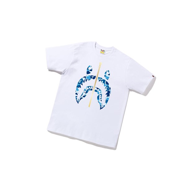 A BATHING APE Bape Abc Camo Shark Tee Kurzes Sleeve T-shirts Herren Weiß | 709132-QGD