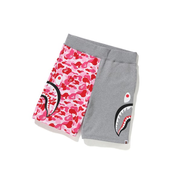 A BATHING APE Bape Abc Camo Side Shark Sweat Kurze Hose Herren Rosa | 489536-YWP