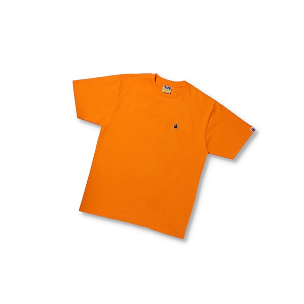 A BATHING APE Bape Ape Head One Point Tee Kurzes Sleeve T-shirts Herren Orange | 230459-AHV