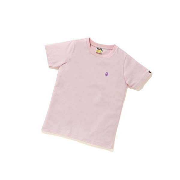 A BATHING APE Bape Ape Head One Point Tee #1 Kurzes Sleeve T-shirts Damen Rosa | 982516-TMP