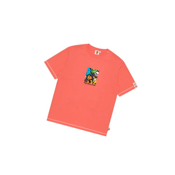 A BATHING APE Bape Baby Milo Box Logo Print Tee Kurzes Sleeve T-shirts Herren Rosa | 376521-FJK