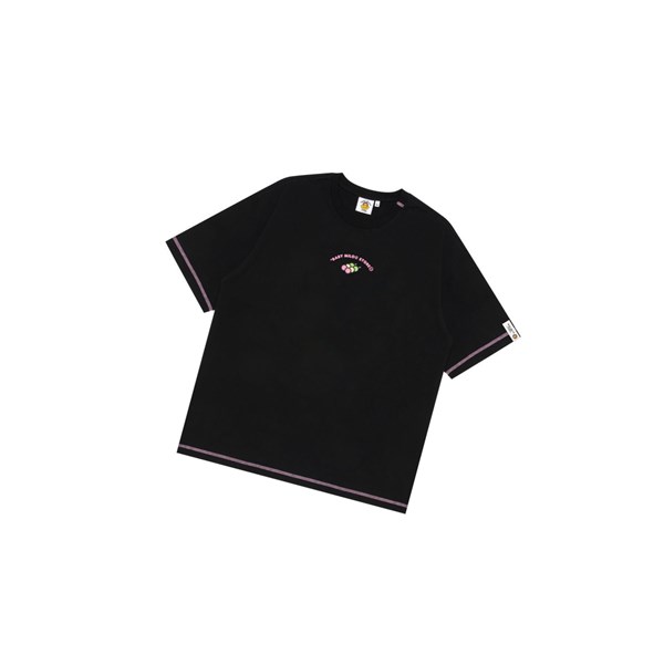 A BATHING APE Bape Baby Milo Boxy Fit Tee Kurzes Sleeve T-shirts Damen Schwarz | 047281-BEH