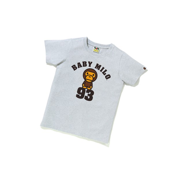 A BATHING APE Bape Baby Milo On 93 Tee Kurzes Sleeve T-shirts Damen Grau | 984207-GJI