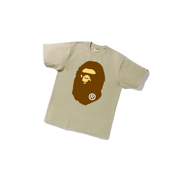 A BATHING APE Bape Big Ape Head Tee Kurzes Sleeve T-shirts Herren Beige | 906314-XTW