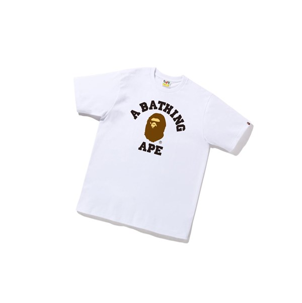 A BATHING APE Bape College Tee Kurzes Sleeve T-shirts Herren Weiß | 307951-TBF