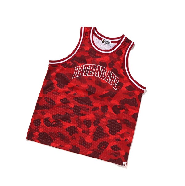 A BATHING APE Bape Color Camo Basketball Tank Top Tank Tops Herren Rot | 518690-DAQ