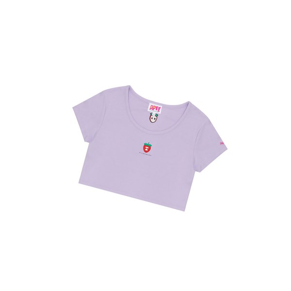 A BATHING APE Bape Logo Berry Tee Kurzes Sleeve T-shirts Damen Lilac | 945810-LCI