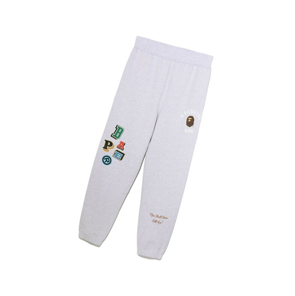 A BATHING APE Bape Multi Fonts Long Hose Herren Grau | 561237-KEW