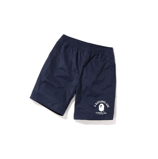 A BATHING APE Bape Nylon Beach Kurze Hose Herren Navy Blau | 315847-YWO