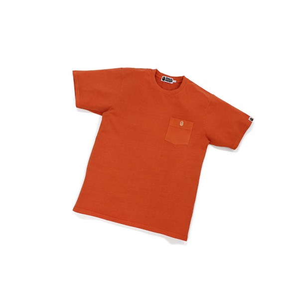 A BATHING APE Bape One Point Overdye Pocket Tee Kurzes Sleeve T-shirts Herren Orange | 546071-OES