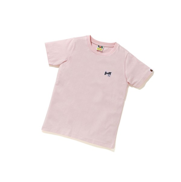 A BATHING APE Bape Sta Logo One Point Tee Kurzes Sleeve T-shirts Damen Rosa | 036859-WPC