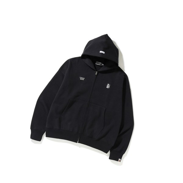 A BATHING APE Bape Ursus Loose Fit Zip-up Zip Throughs Hoodie Herren Schwarz | 210986-KBS