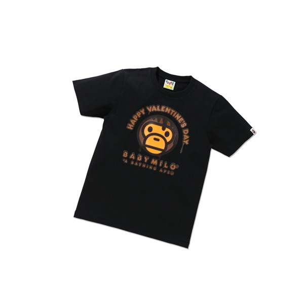 A BATHING APE Bape Valentine Chocolate Baby Tee Kurzes Sleeve T-shirts Damen Schwarz | 279851-HZR