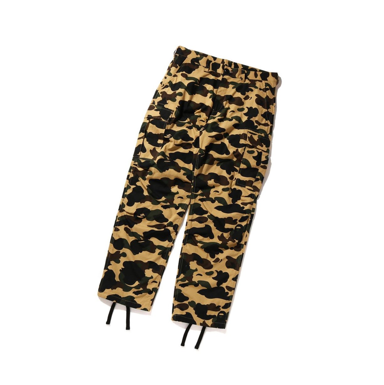 A BATHING APE Bape 1st Camo Cargo Long Hose Herren Gelb | 631974-SAD