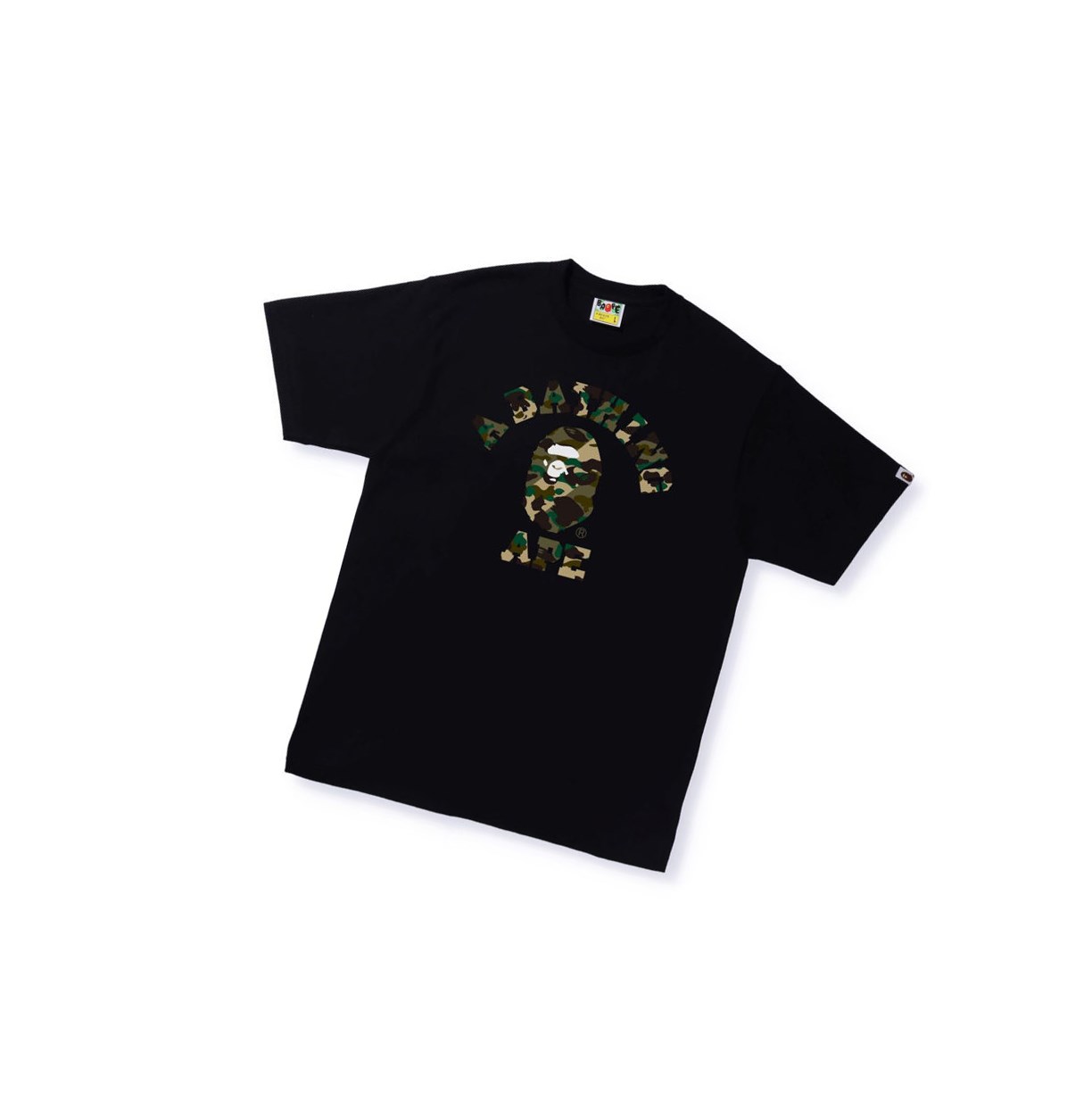 A BATHING APE Bape 1st Camo Crazy College Tee Kurzes Sleeve T-shirts Herren Schwarz | 428169-ZAE