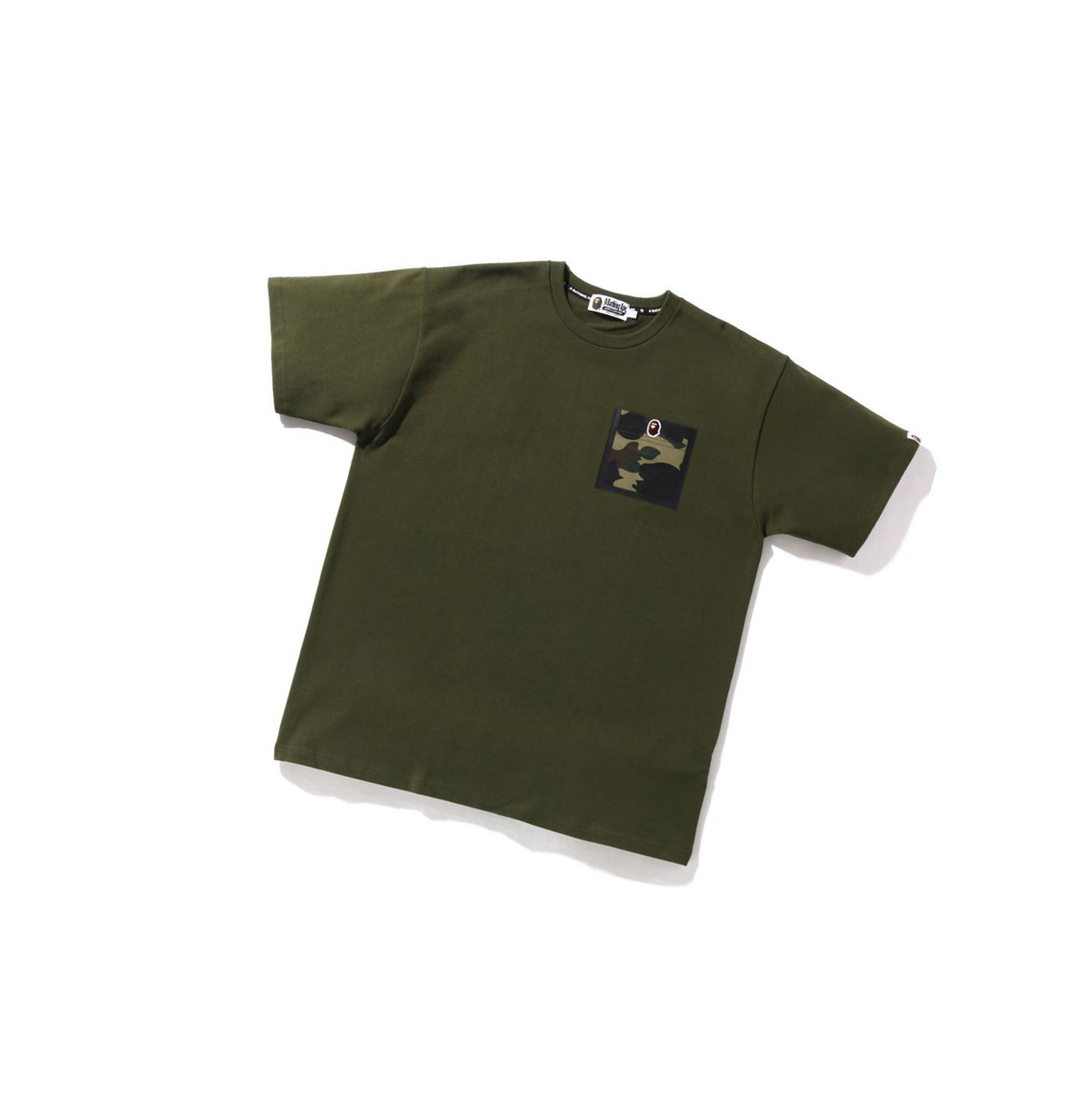 A BATHING APE Bape 1st Camo Pocket Tee Kurzes Sleeve T-shirts Herren Grün | 530471-ETD