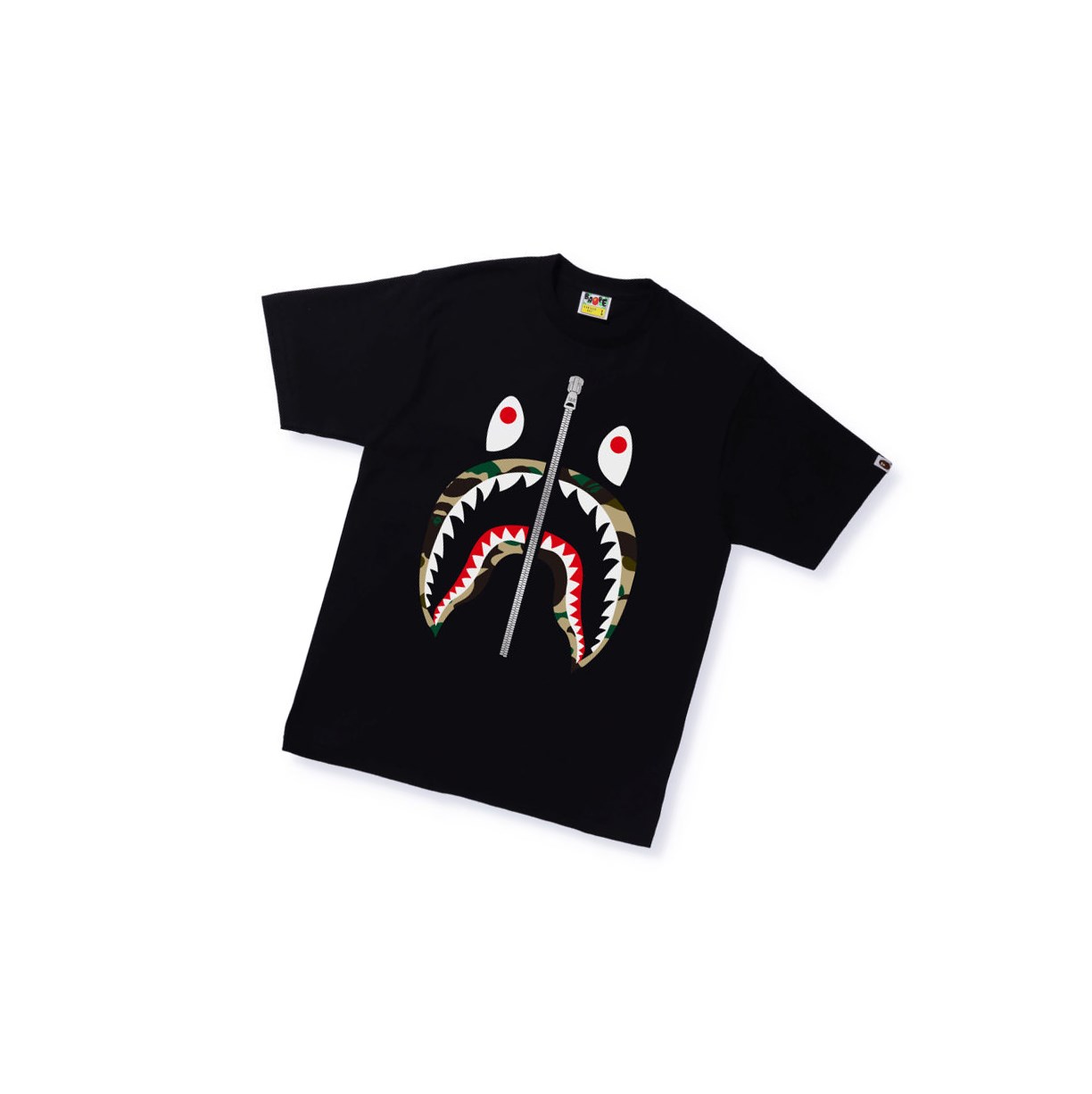 A BATHING APE Bape 1st Camo Shark Tee Kurzes Sleeve T-shirts Herren Schwarz | 186490-BTM