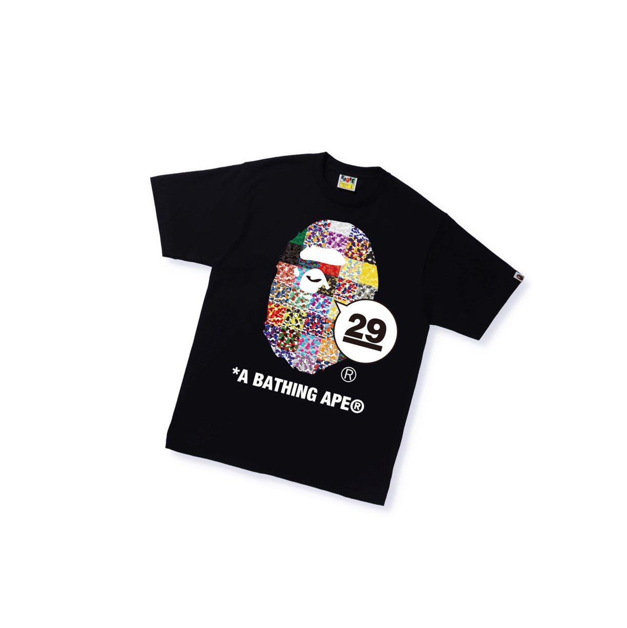 A BATHING APE Bape A Bathing Ape 29th Anniversary Ape Head Tee Kurzes Sleeve T-shirts Herren Schwarz | 516278-VTR