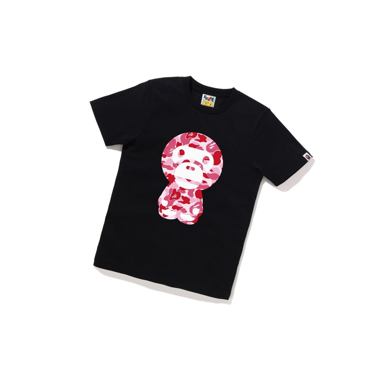 A BATHING APE Bape Abc Camo Big Baby Milo Tee Kurzes Sleeve T-shirts Damen Schwarz | 812435-XBR