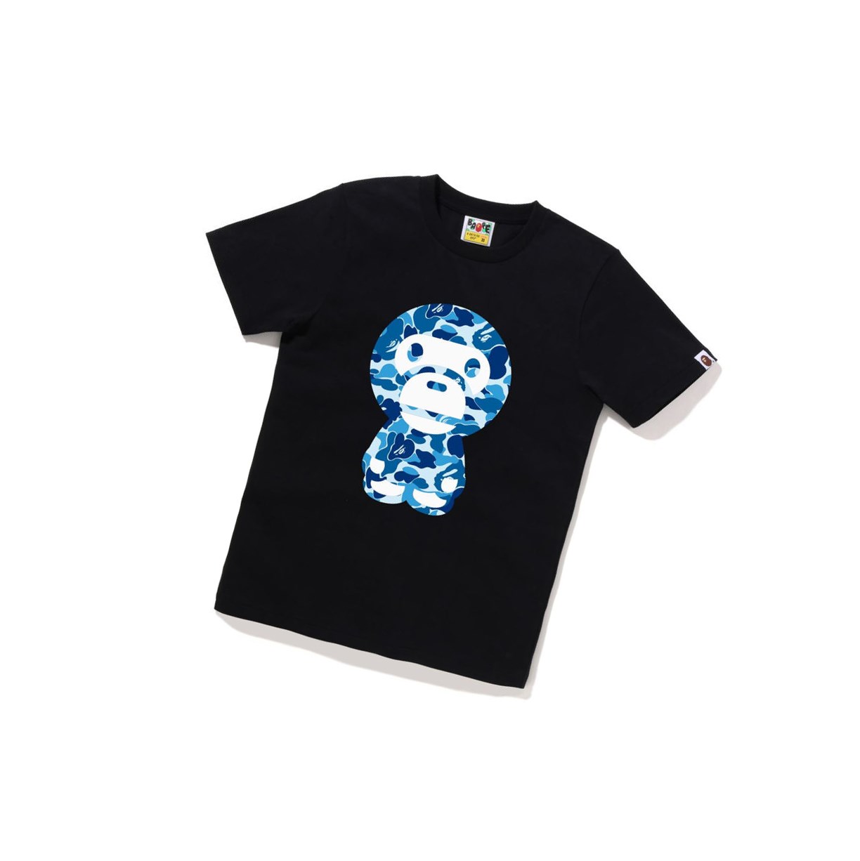 A BATHING APE Bape Abc Camo Big Baby Milo Tee Kurzes Sleeve T-shirts Damen Schwarz | 890543-WFG