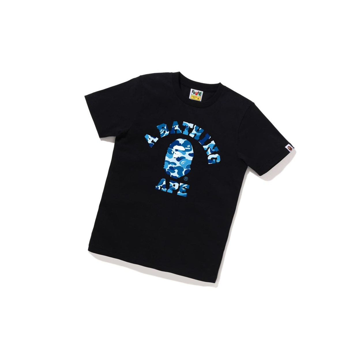 A BATHING APE Bape Abc Camo College Tee Kurzes Sleeve T-shirts Damen Schwarz | 238410-ZIC