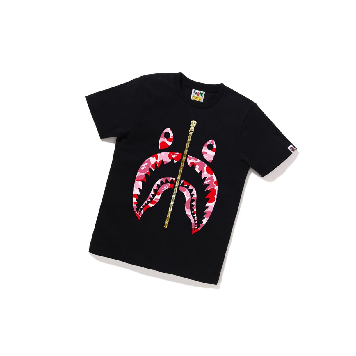 A BATHING APE Bape Abc Camo Shark Tee Kurzes Sleeve T-shirts Damen Schwarz | 457126-UZI