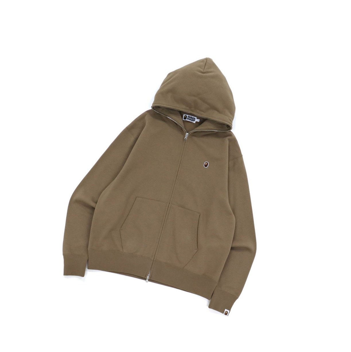 A BATHING APE Bape Ape Head One Point Relaxed Mit Kapuze Zip Throughs Jacke Herren Taupe | 105468-YOW