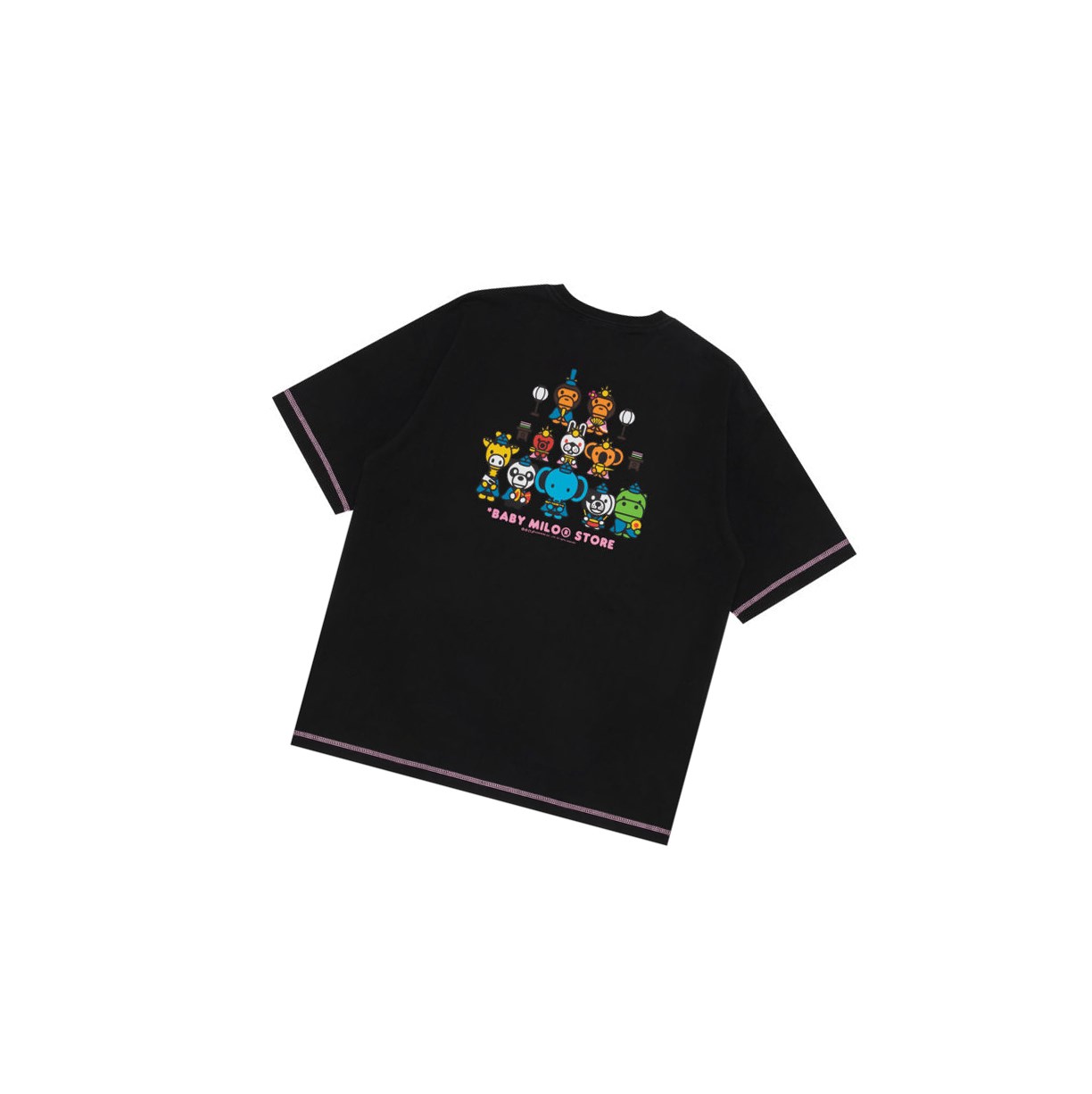 A BATHING APE Bape Baby Milo Boxy Fit Tee Kurzes Sleeve T-shirts Damen Schwarz | 047281-BEH