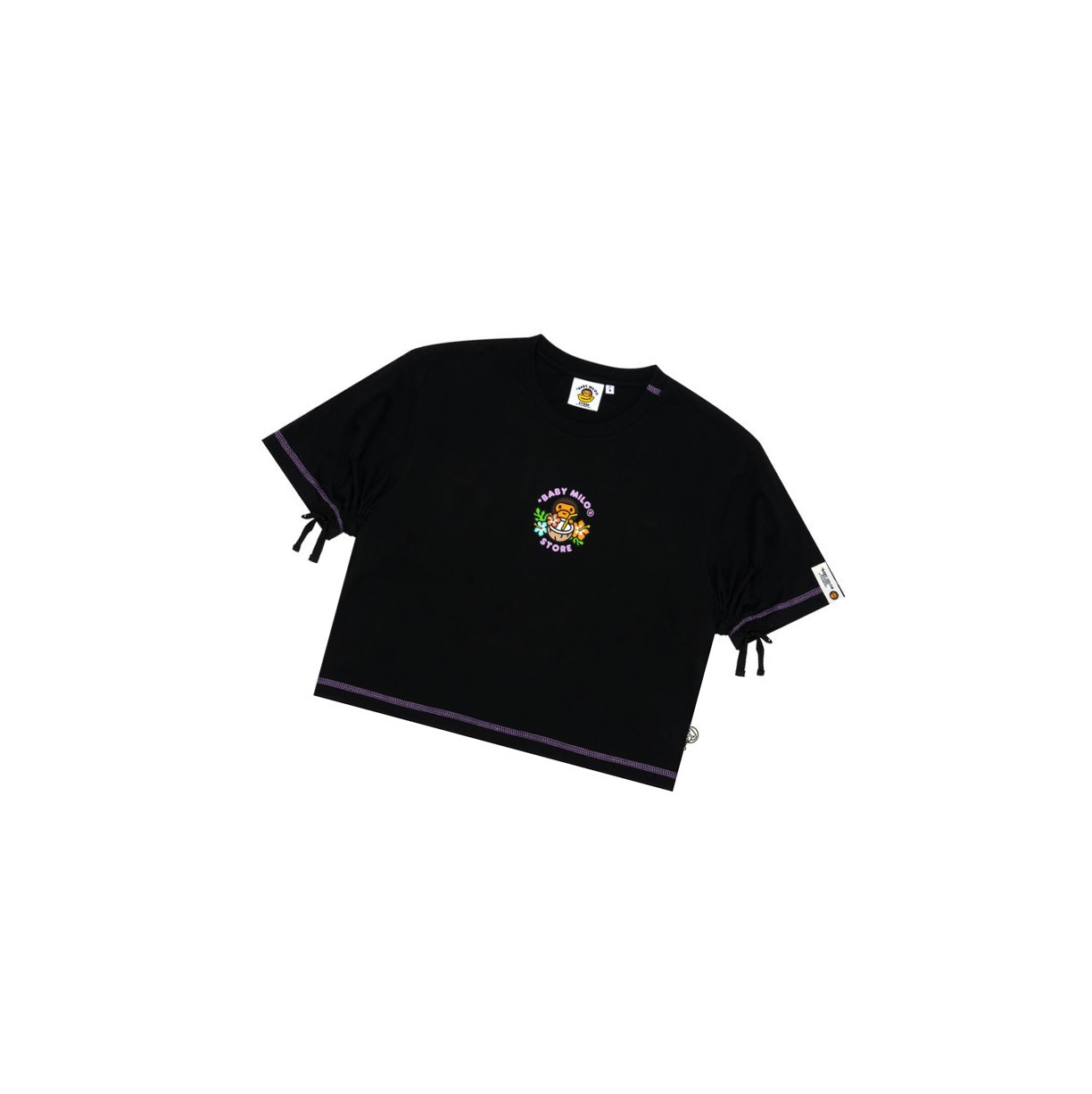 A BATHING APE Bape Baby Milo Cropped Fit Tee Kurzes Sleeve T-shirts Damen Schwarz | 325469-FRC