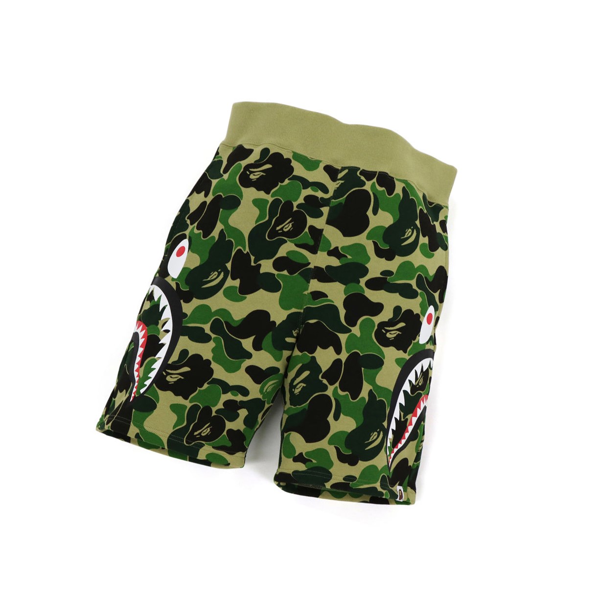 A BATHING APE Bape Big Abc Camo Side Shark Sweat Kurze Hose Herren Grün | 258940-AVM