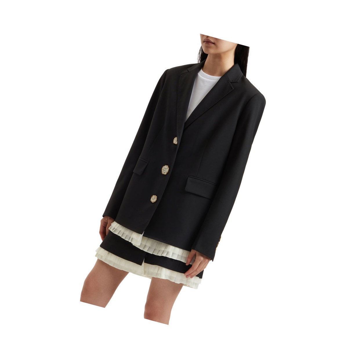 A BATHING APE Bape Buttoned Blazer Blazer Damen Schwarz | 079358-KDW