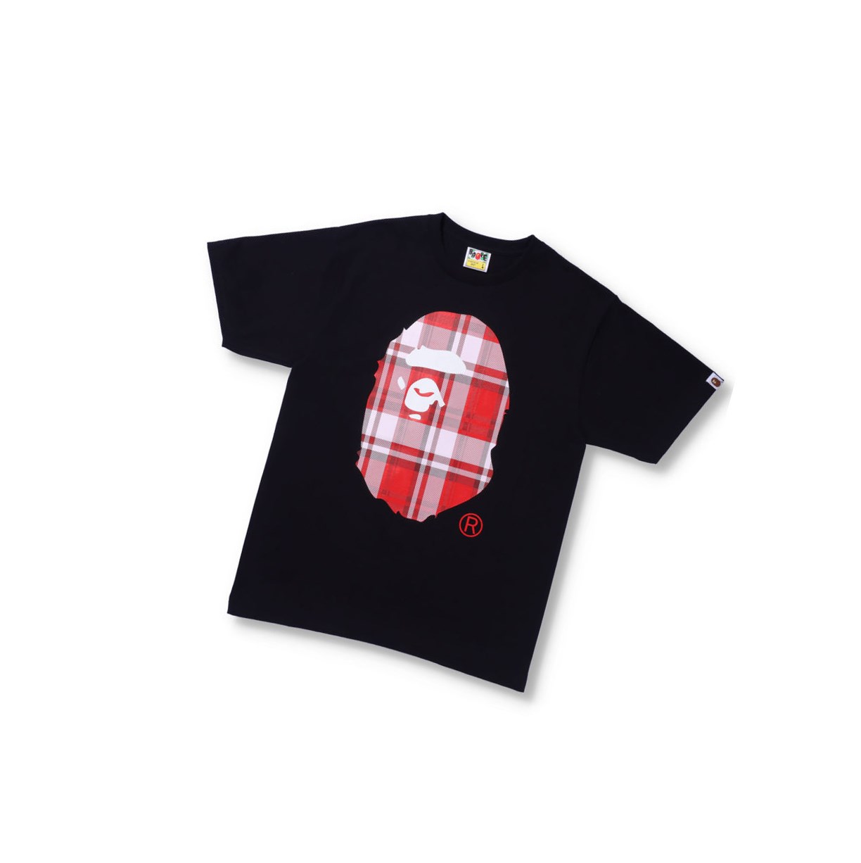 A BATHING APE Bape Check Gift Ape Head Tee Kurzes Sleeve T-shirts Herren Schwarz | 461293-NOX