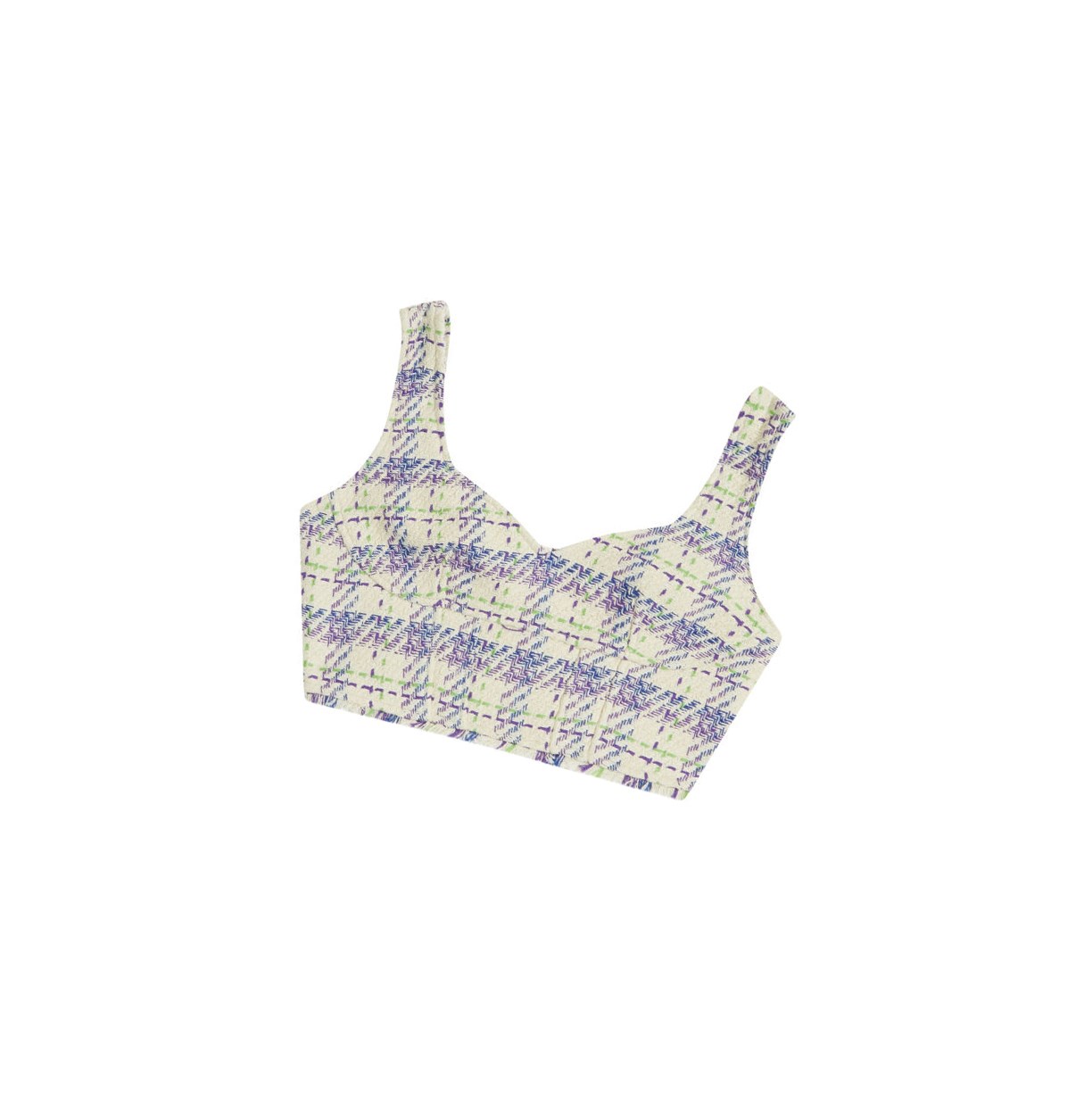 A BATHING APE Bape Checked Crop Top Ärmellose Bluse Damen Violet | 978024-KWL