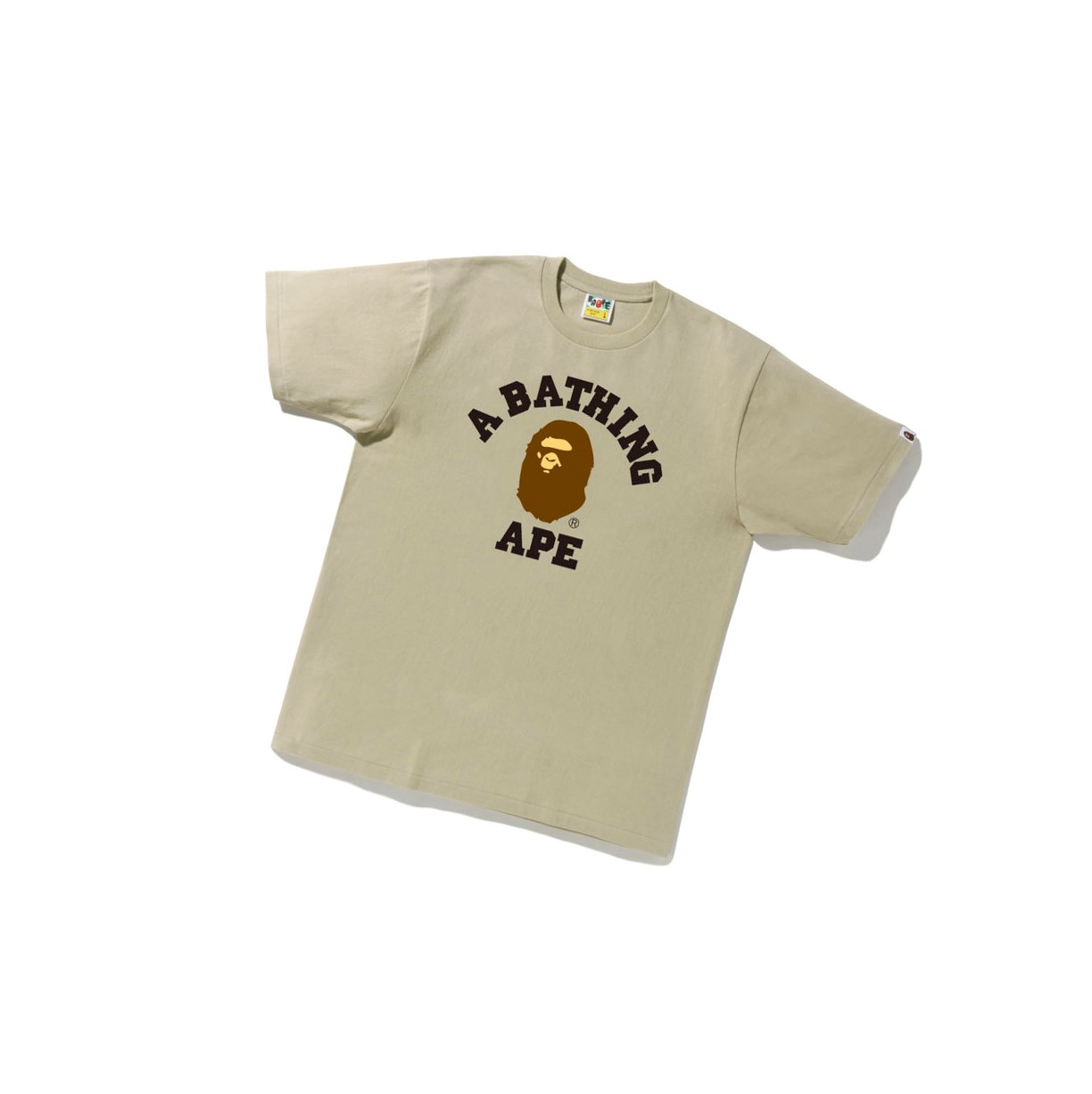 A BATHING APE Bape College Tee Kurzes Sleeve T-shirts Herren Beige | 813596-UTR