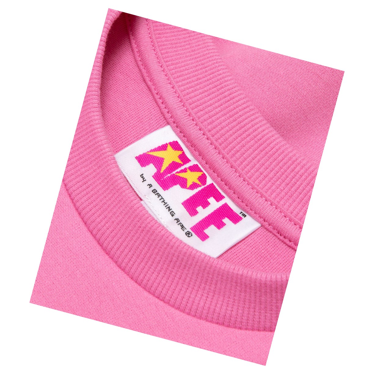 A BATHING APE Bape Cropped Logo Sweatshirts Damen Rosa | 762093-ABG