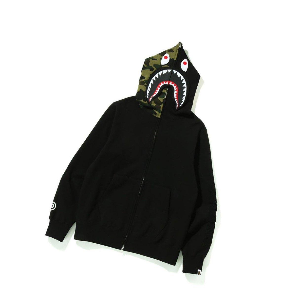 A BATHING APE Bape Detachable Shark Full Zip Throughs Hoodie Herren Schwarz | 483760-MBU