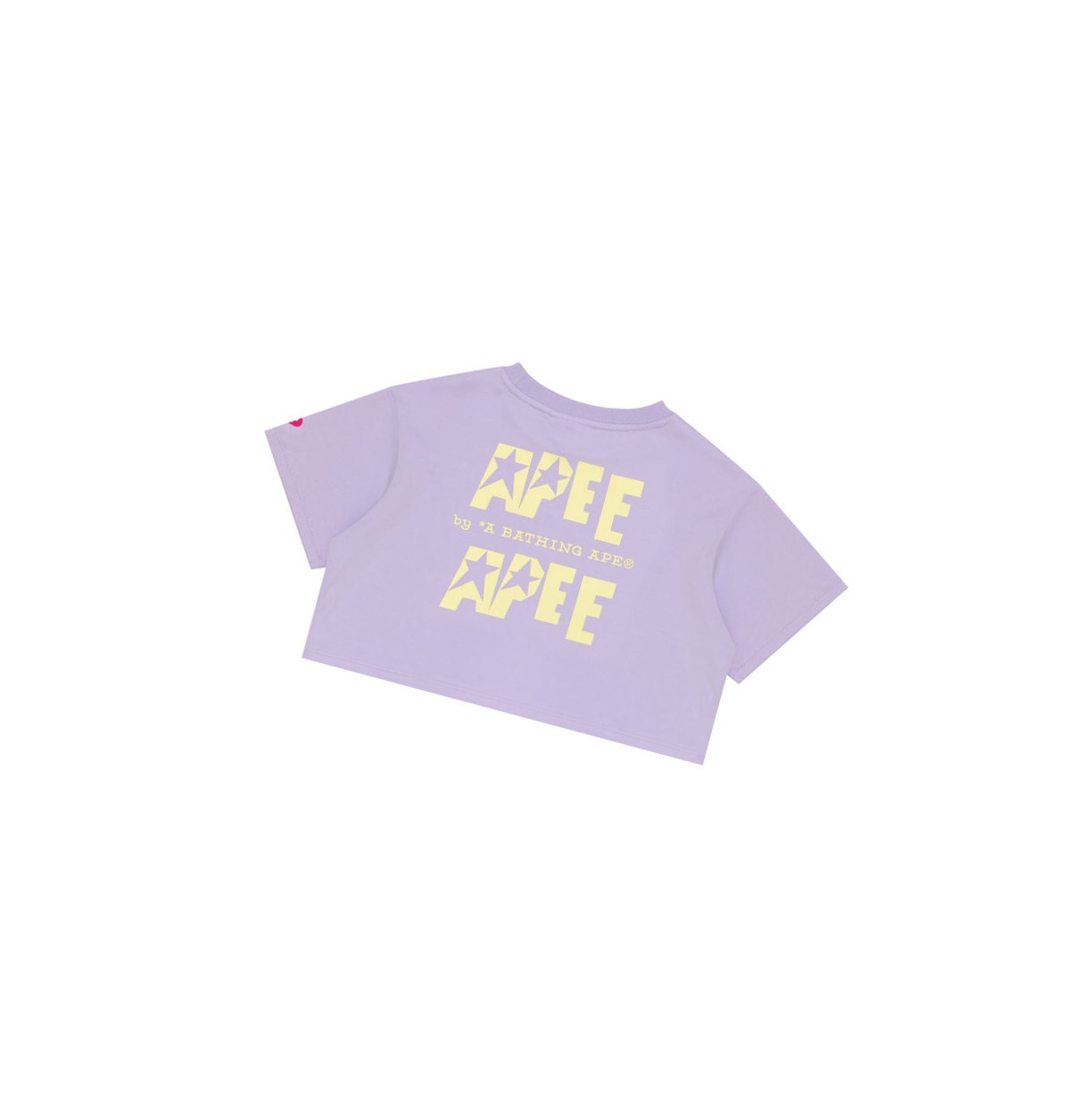 A BATHING APE Bape Double Logo Cropped Tee Kurzes Sleeve T-shirts Damen Pastel Lilac | 782036-CRW