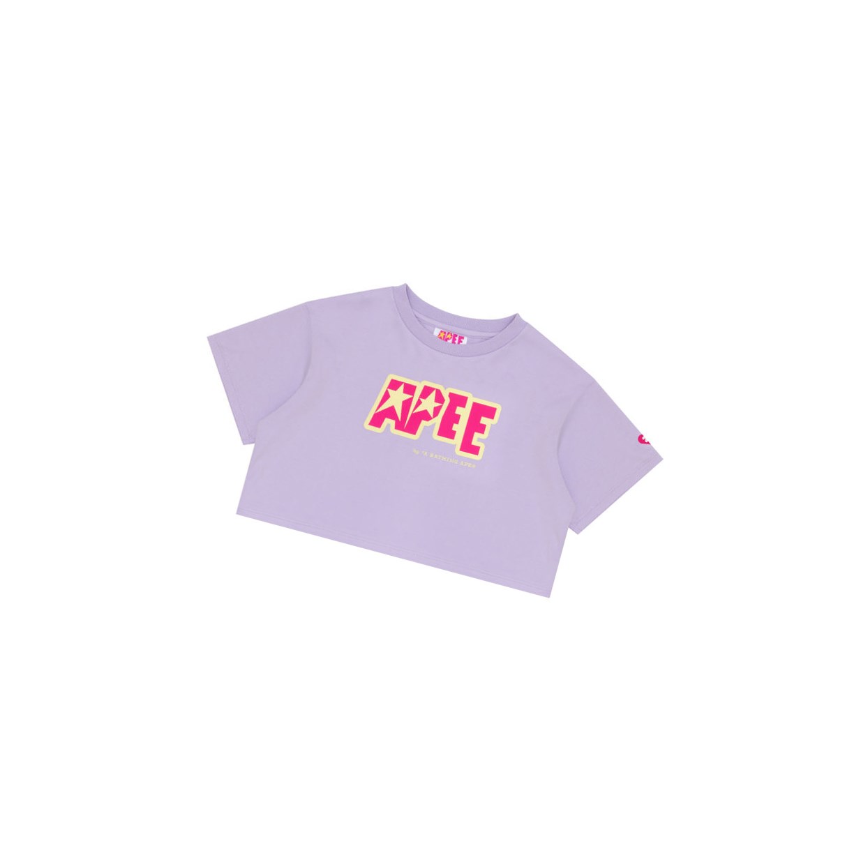 A BATHING APE Bape Double Logo Cropped Tee Kurzes Sleeve T-shirts Damen Pastel Lilac | 782036-CRW