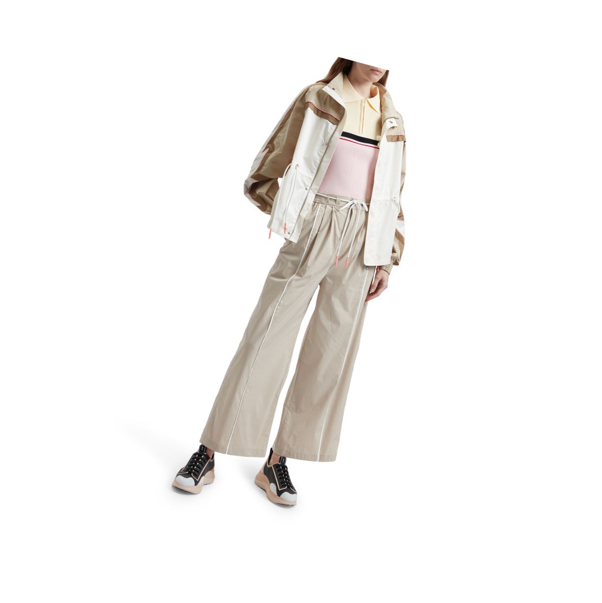 A BATHING APE Bape Drawstring Jacke Damen Beige | 174206-FTB