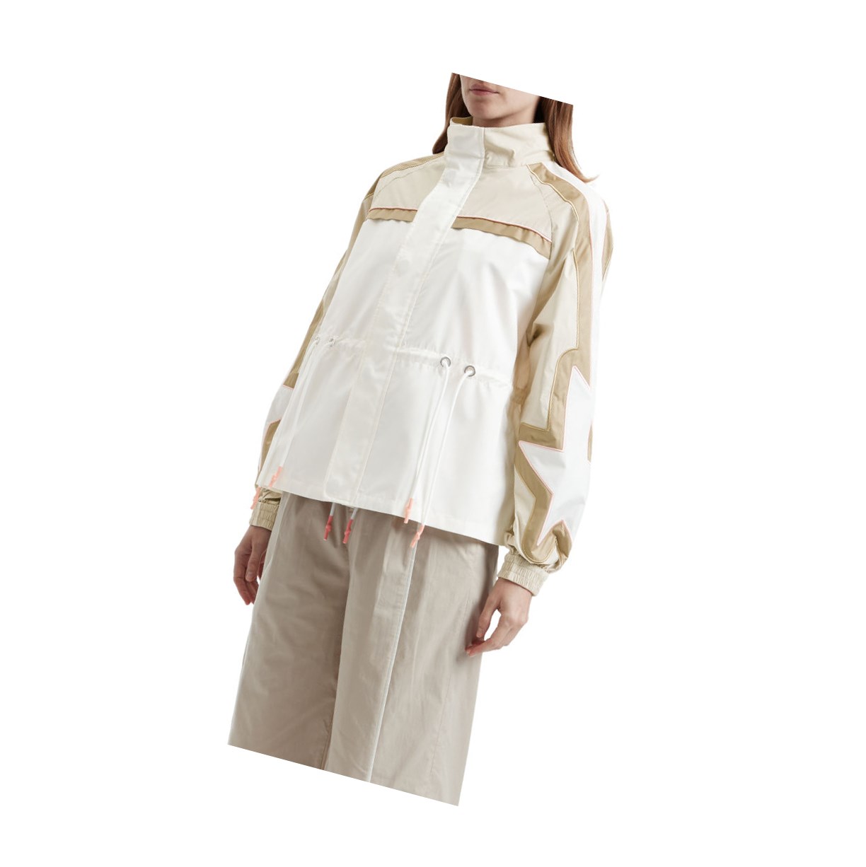 A BATHING APE Bape Drawstring Jacke Damen Beige | 174206-FTB