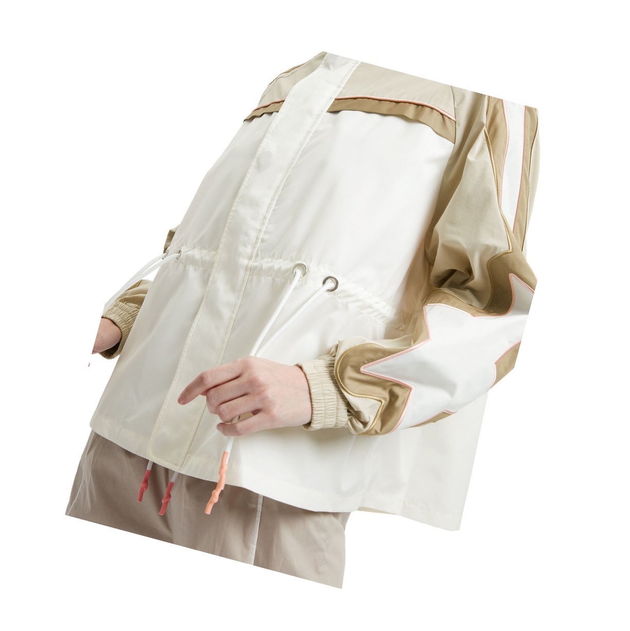 A BATHING APE Bape Drawstring Jacke Damen Beige | 174206-FTB