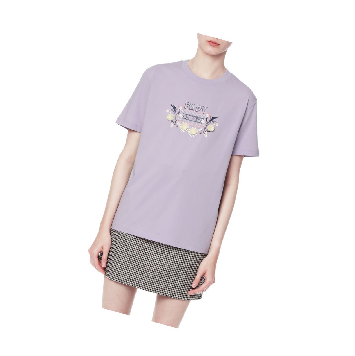 A BATHING APE Bape Embellished Tee Kurzes Sleeve T-shirts Damen Pastel Lilac | 146209-YMW