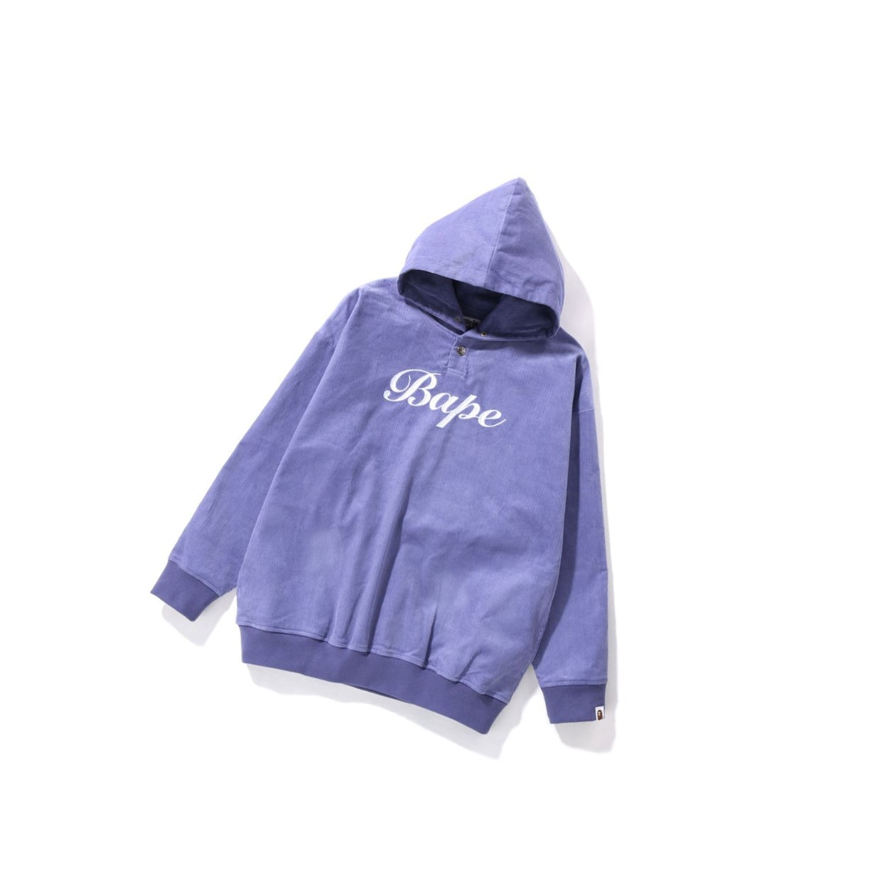 A BATHING APE Bape Embroidery Corduroy Oversized Pullover Hoodie Damen Lila | 851972-HCS