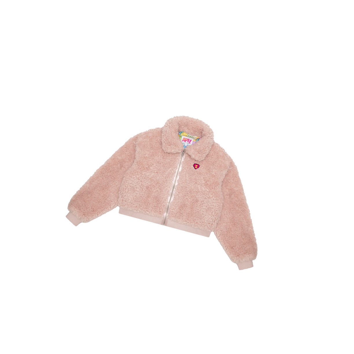 A BATHING APE Bape Faux Fur Jacke Damen Rosa | 172659-FTO