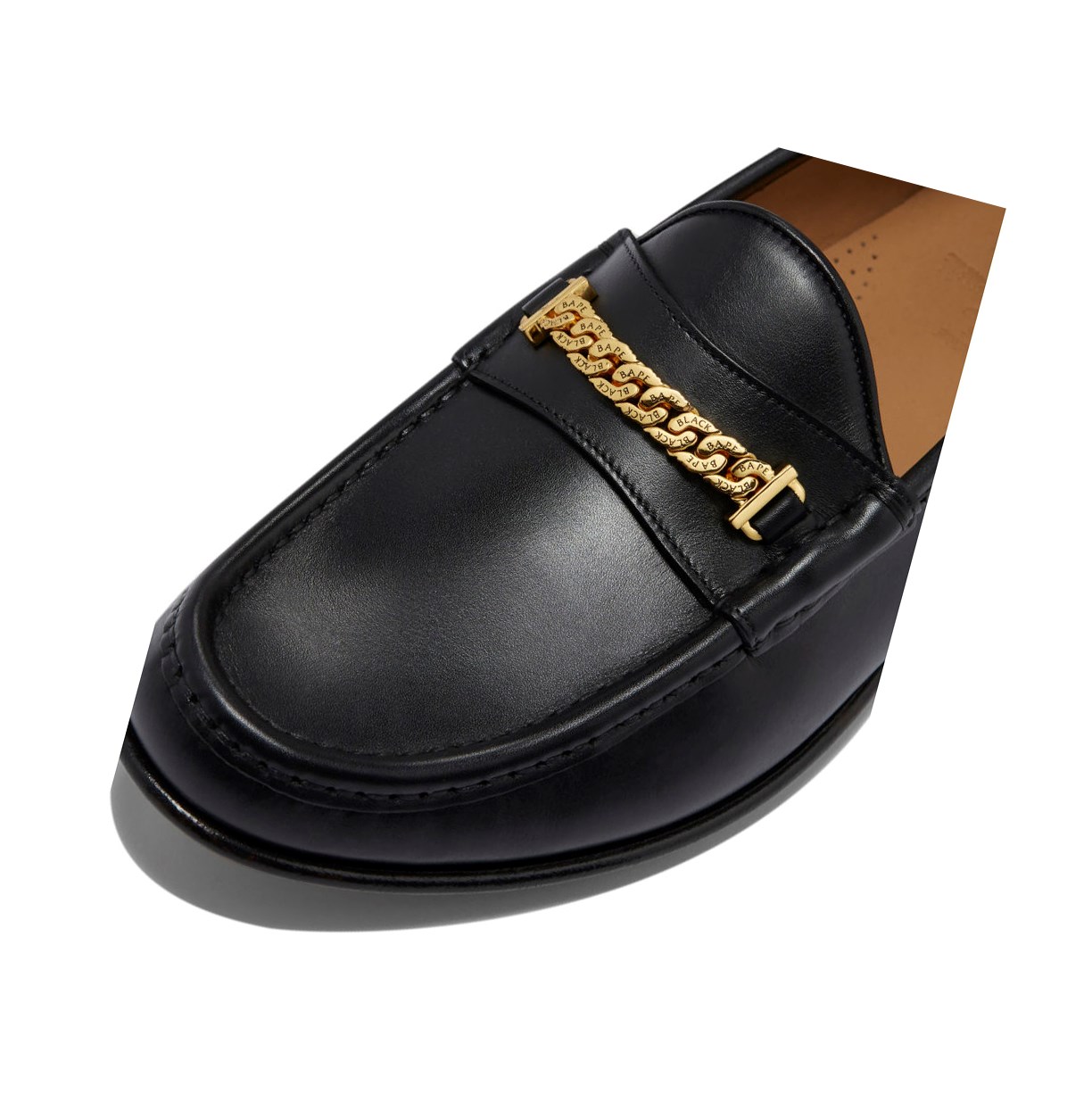 A BATHING APE Bape Gold Chained Loafers & Moccasins Loafers Herren Schwarz | 204368-WBQ