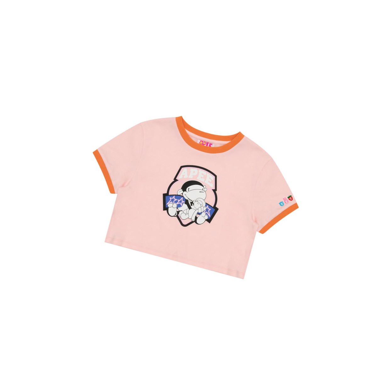 A BATHING APE Bape Graphic Cropped Tee Kurzes Sleeve T-shirts Damen Rosa | 718259-JAG