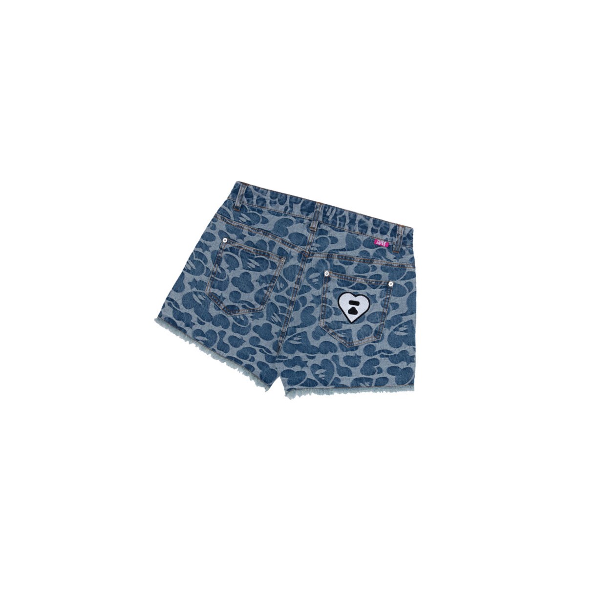 A BATHING APE Bape Graphic Denim Kurze Hose Damen Denim | 356074-MTG