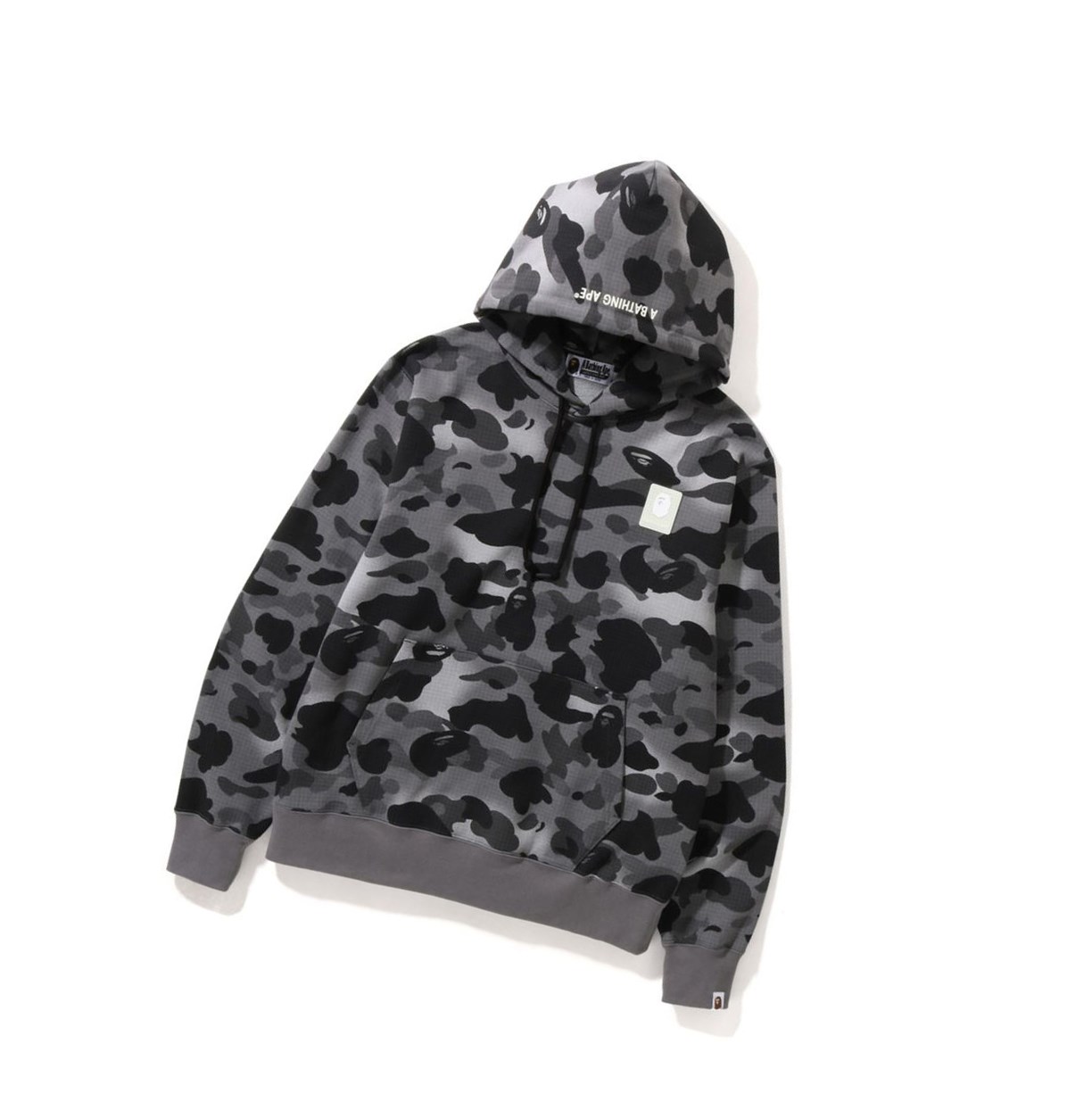 A BATHING APE Bape Grid Camo Pullover Hoodies Herren Schwarz | 980436-TZA